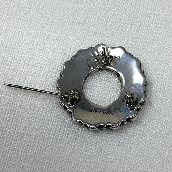 Bea Tom Navajo Vintage Multi-stone Pin/Brooch/Pendant Sterling - Picture 4 of 8